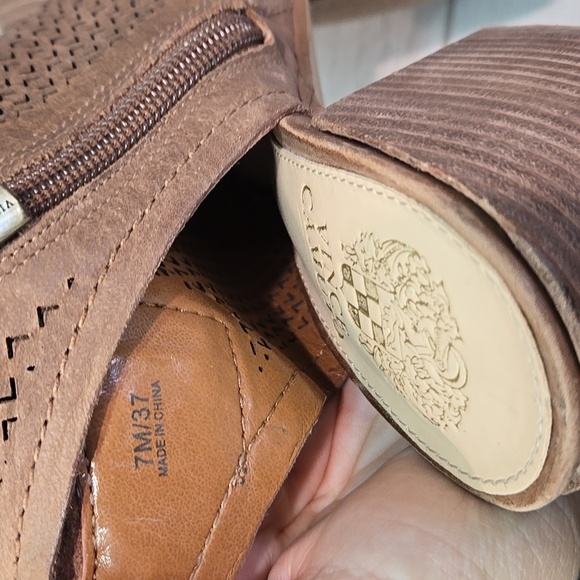 Vince Camuto Women Ankle Leather Open Toe Heels shoes sz 7M - Picture 11 of 11